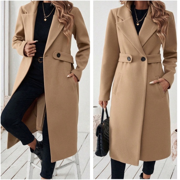 Classic Button up Pockets Loose Fit Coat Jacket - Picture 1 of 5
